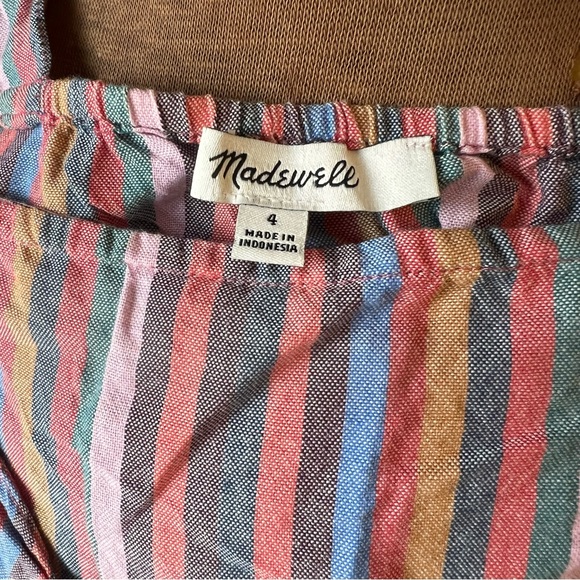 Madewell stripe tank top with bow detail style #L3050 size 4 - Picture 8 of 10